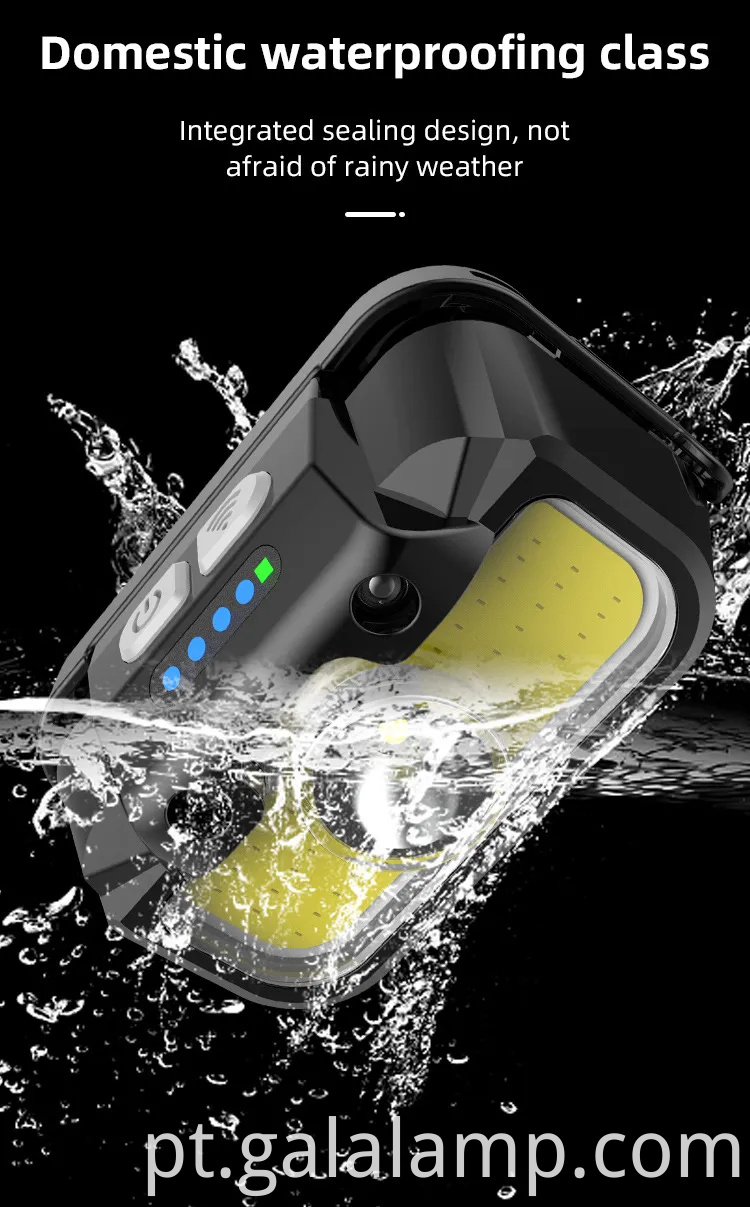 Farol de LED ultra-brilhantes com conveniente porta de carregamento tipo C